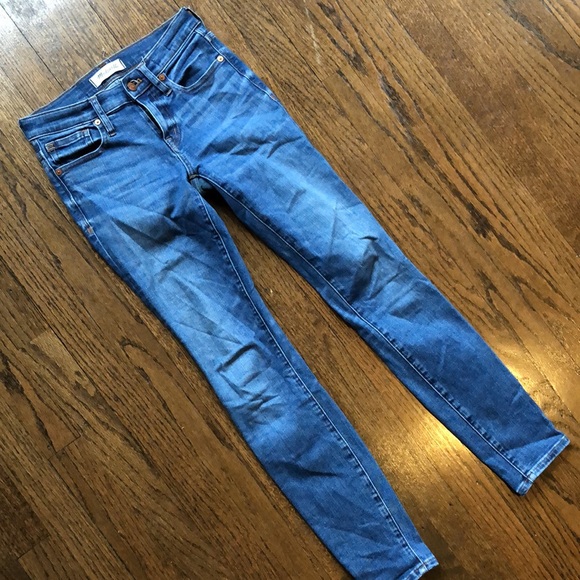 Madewell 8" Skinny Classic Stretch Ankle Crop Blue Denim Jeans - Picture 3 of 7